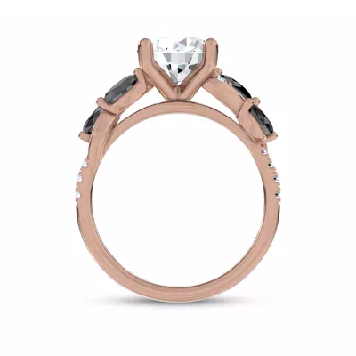 Hayden Curved Vine Black And White Diamond Engagement Ring
