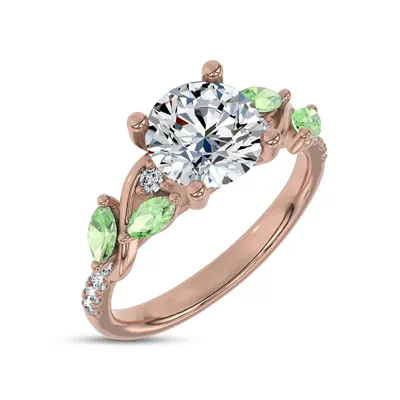 Hayden Curved Vine Tsavorite And Diamond Engagement Ring