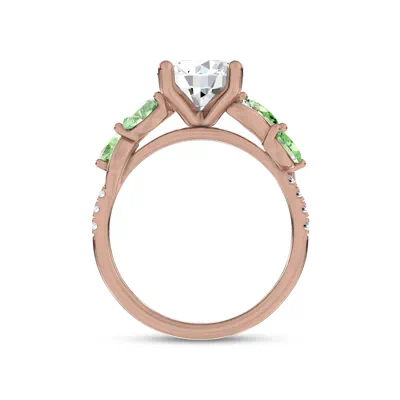 Hayden Curved Vine Tsavorite And Diamond Engagement Ring