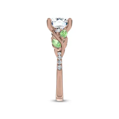 Hayden Curved Vine Tsavorite And Diamond Engagement Ring