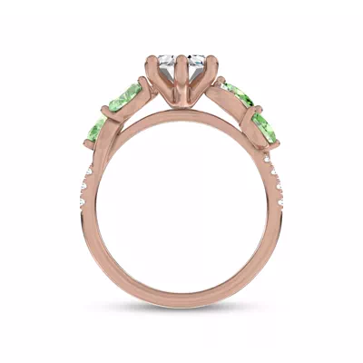Hayden Curved Vine Tsavorite And Diamond Engagement Ring