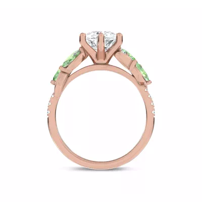 Hayden Curved Vine Tsavorite And Diamond Engagement Ring