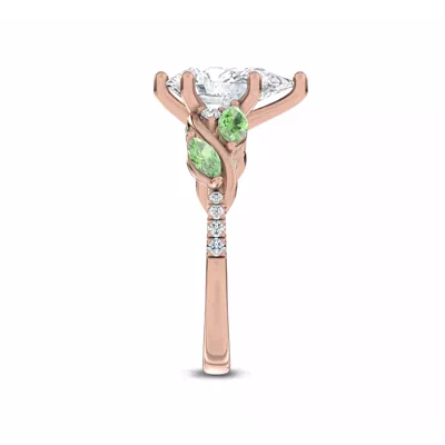 Hayden Curved Vine Tsavorite And Diamond Engagement Ring
