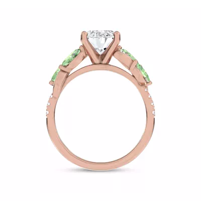 Hayden Curved Vine Tsavorite And Diamond Engagement Ring