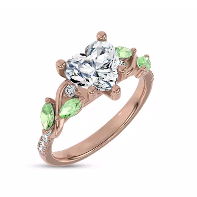 Hayden Curved Vine Tsavorite And Diamond Engagement Ring
