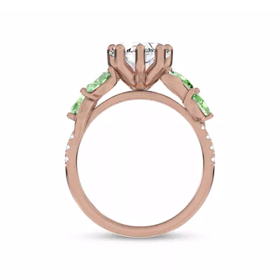 Hayden Curved Vine Tsavorite And Diamond Engagement Ring