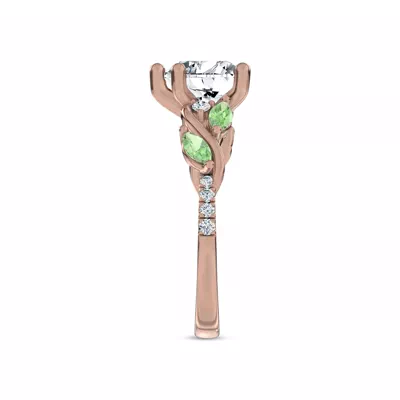 Hayden Curved Vine Tsavorite And Diamond Engagement Ring