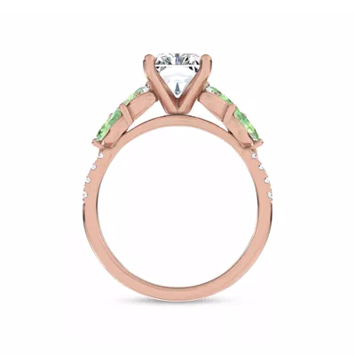 Hayden Curved Vine Tsavorite And Diamond Engagement Ring
