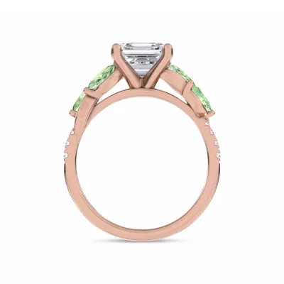 Hayden Curved Vine Tsavorite And Diamond Engagement Ring