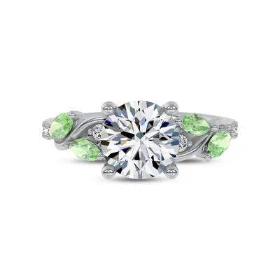 Hayden Curved Vine Tsavorite And Diamond Engagement Ring