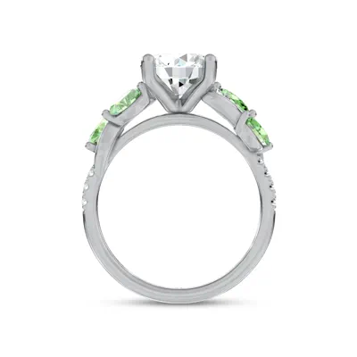 Hayden Curved Vine Tsavorite And Diamond Engagement Ring