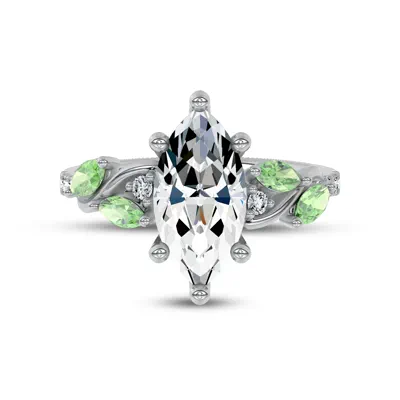 Hayden Curved Vine Tsavorite And Diamond Engagement Ring