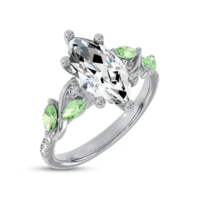 Hayden Curved Vine Tsavorite And Diamond Engagement Ring