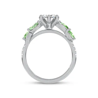 Hayden Curved Vine Tsavorite And Diamond Engagement Ring