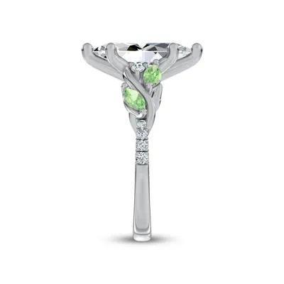 Hayden Curved Vine Tsavorite And Diamond Engagement Ring