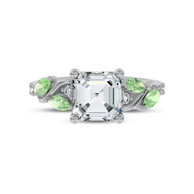Hayden Curved Vine Tsavorite And Diamond Engagement Ring