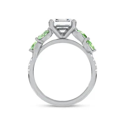Hayden Curved Vine Tsavorite And Diamond Engagement Ring