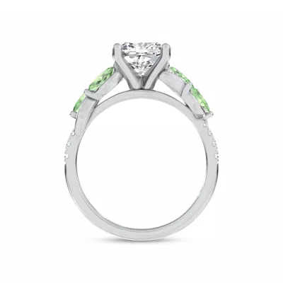 Hayden Curved Vine Tsavorite And Diamond Engagement Ring