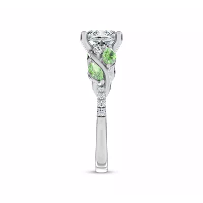 Hayden Curved Vine Tsavorite And Diamond Engagement Ring