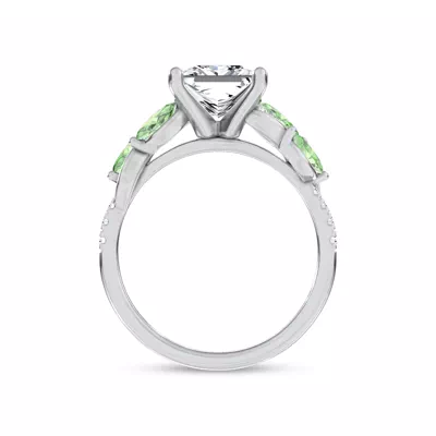 Hayden Curved Vine Tsavorite And Diamond Engagement Ring