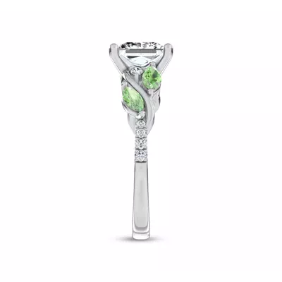 Hayden Curved Vine Tsavorite And Diamond Engagement Ring