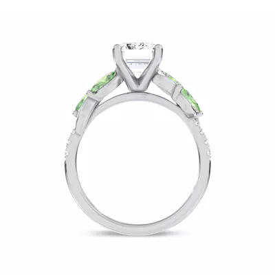 Hayden Curved Vine Tsavorite And Diamond Engagement Ring