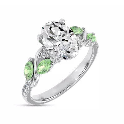 Hayden Curved Vine Tsavorite And Diamond Engagement Ring