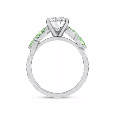 Hayden Curved Vine Tsavorite And Diamond Engagement Ring