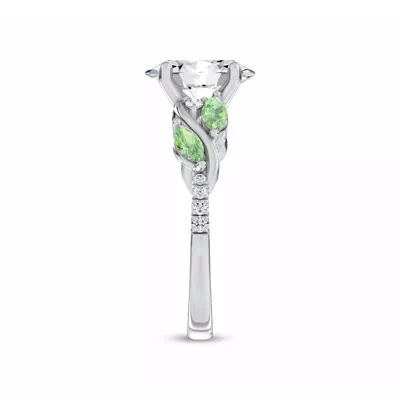 Hayden Curved Vine Tsavorite And Diamond Engagement Ring