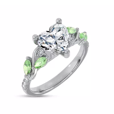 Hayden Curved Vine Tsavorite And Diamond Engagement Ring