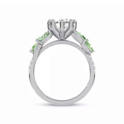 Hayden Curved Vine Tsavorite And Diamond Engagement Ring