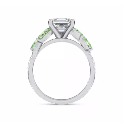 Hayden Curved Vine Tsavorite And Diamond Engagement Ring