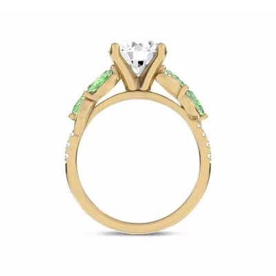 Hayden Curved Vine Tsavorite And Diamond Engagement Ring
