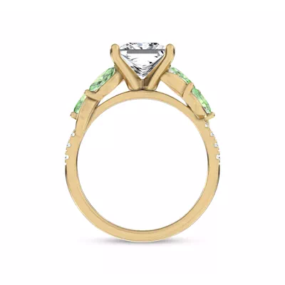 Hayden Curved Vine Tsavorite And Diamond Engagement Ring