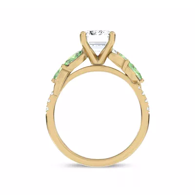Hayden Curved Vine Tsavorite And Diamond Engagement Ring