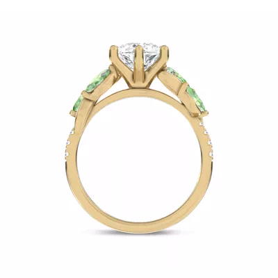 Hayden Curved Vine Tsavorite And Diamond Engagement Ring