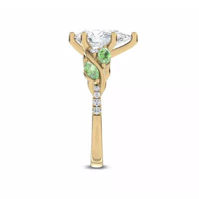 Hayden Curved Vine Tsavorite And Diamond Engagement Ring