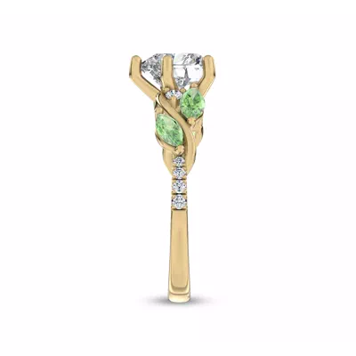Hayden Curved Vine Tsavorite And Diamond Engagement Ring