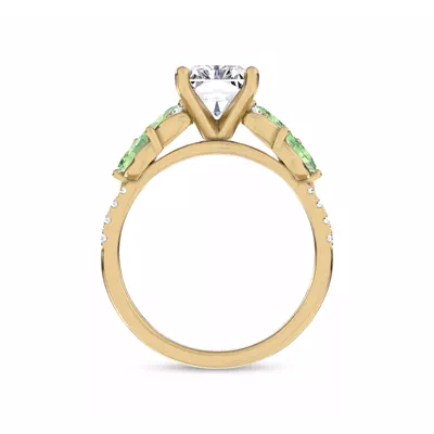 Hayden Curved Vine Tsavorite And Diamond Engagement Ring