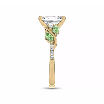 Hayden Curved Vine Tsavorite And Diamond Engagement Ring