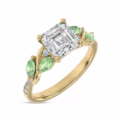 Hayden Curved Vine Tsavorite And Diamond Engagement Ring