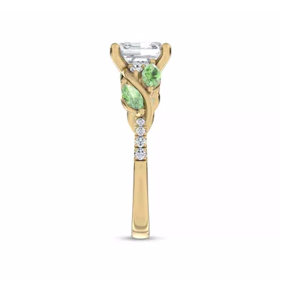 Hayden Curved Vine Tsavorite And Diamond Engagement Ring