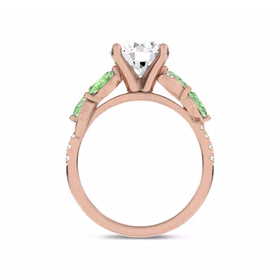 Hayden Curved Vine Tsavorite And Diamond Engagement Ring