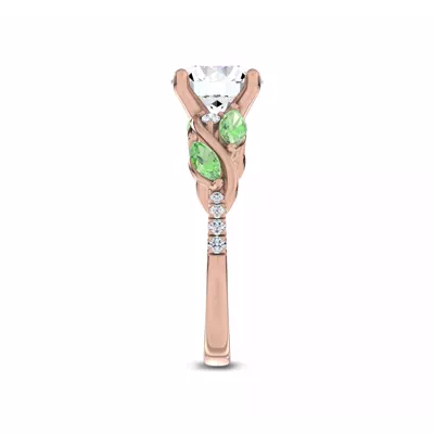 Hayden Curved Vine Tsavorite And Diamond Engagement Ring