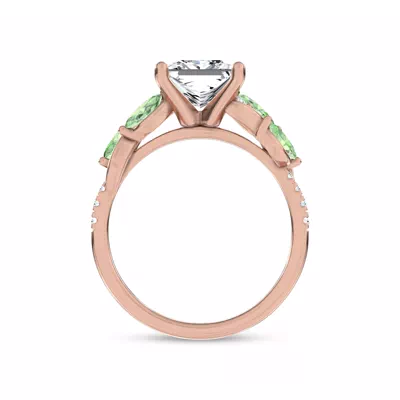 Hayden Curved Vine Tsavorite And Diamond Engagement Ring