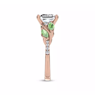 Hayden Curved Vine Tsavorite And Diamond Engagement Ring