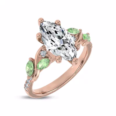 Hayden Curved Vine Tsavorite And Diamond Engagement Ring