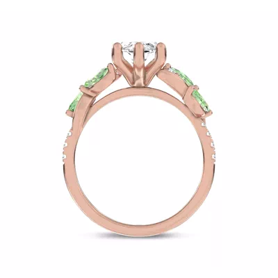 Hayden Curved Vine Tsavorite And Diamond Engagement Ring