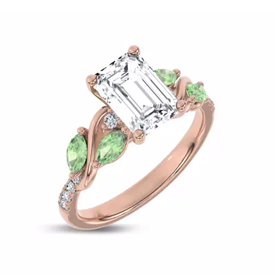 Hayden Curved Vine Tsavorite And Diamond Engagement Ring
