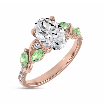 Hayden Curved Vine Tsavorite And Diamond Engagement Ring